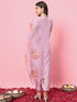 Lavender Silk Blend Pant Suit 190080 Closure View